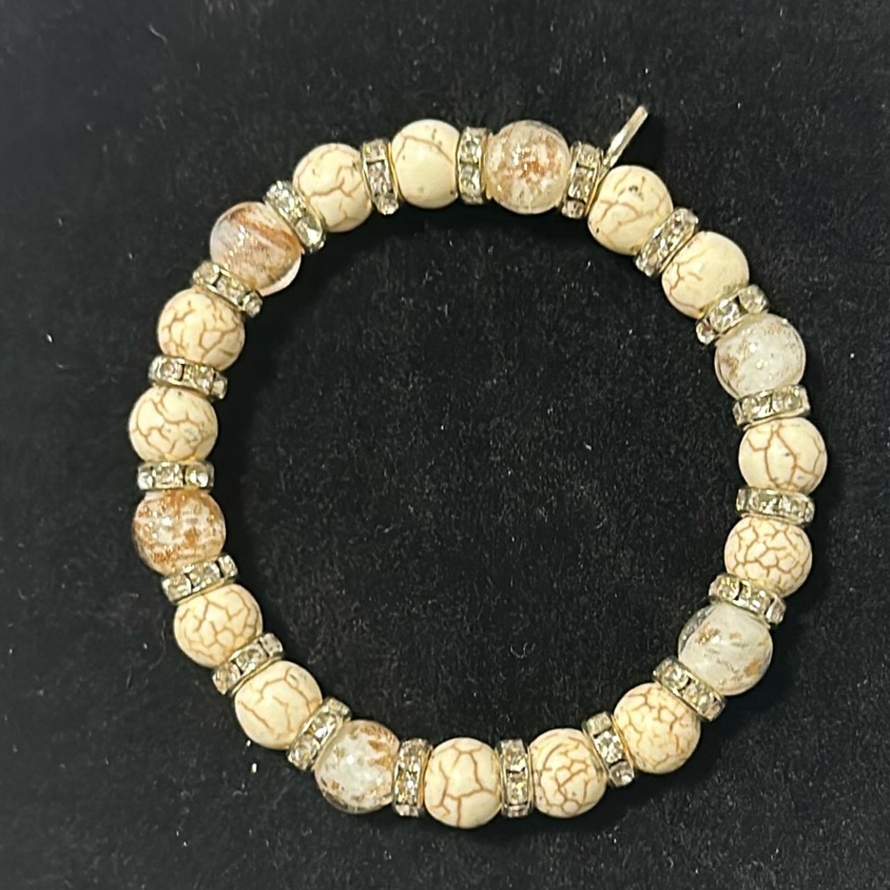 🇮🇹 Murano Glass Bead Bracelet Marble Designed